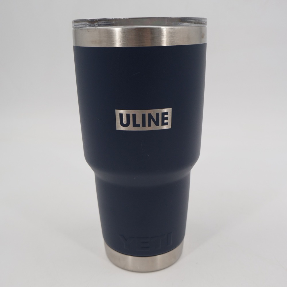 YETI Rambler Tumbler Unisex 30 oz Navy Blue Uline Logo Insulated MagSlider Lid
